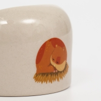 Миска керамическая "Хомяки" 65мл, 6,3 х 4,5 см, бежевая с принтом