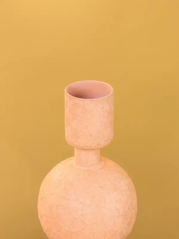 Подсвечник на 1 свечу "Пудровый" с 3 сферами 10х10х25 см