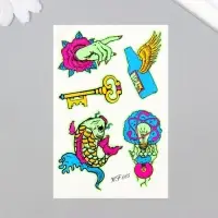 Переводные тату на тело светящиеся цветные &laquo;Чудные сны&raquo;, 14.3&times;7.5 см