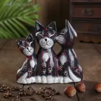 Сувенир дерево "Кошки с колокольчиком" 4х13х13 см