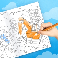 Раскраска &laquo;Транспорт&raquo;, 16 стр., формат А4