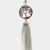 Брелок ловец снов "Древо жизни" 19 см, цв. серебристый