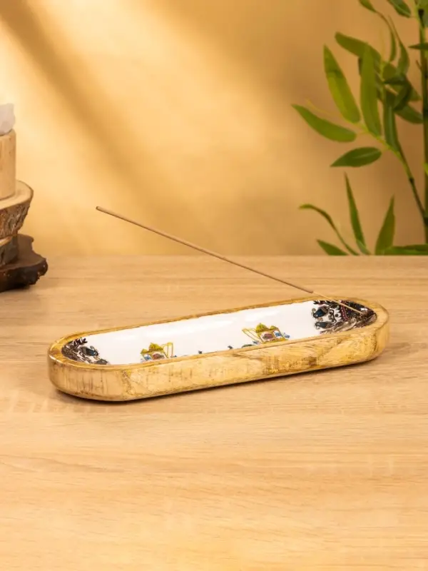 Подставка под благовония "Слоны" 28х10х3 см, манговое дерево