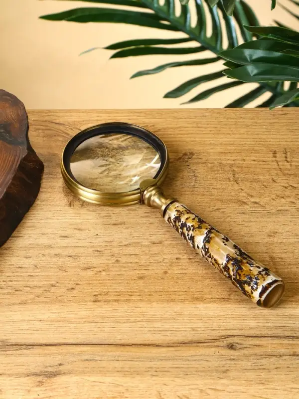 Лупа "Шерлок" латунь, смола 7,5х7,5х20 см