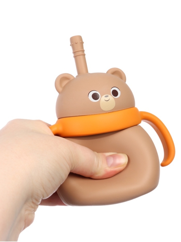 Крошка я, силиконовый поильник, серия мишка, коричневый SL-07274