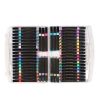 Набор маркеров акриловых 48 цветов в пластиковом пенале Набор маркеров акриловых 48 цветов в пластиковом пенале