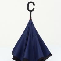 Зонт - наоборот «Однотон», механический, 8 спиц, R = 53/61 см, цвет чёрный/синий Зонт - наоборот «Однотон», механический, 8 спиц, R = 53/61 см, цвет чёрный/синий