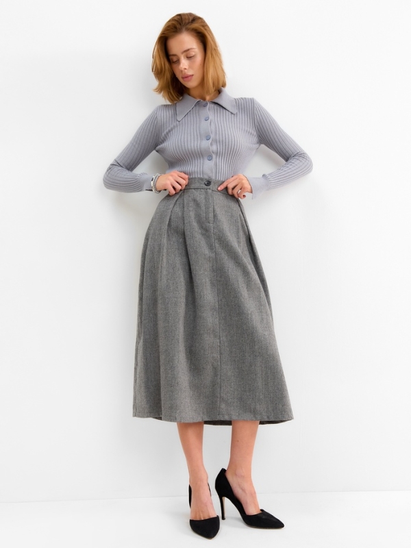 Юбка женская макси  MINAKU: Modern classic цвет темно-серый, р-р 44