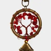 Брелок ловец снов "Великое древо" 19 см, цв. красный