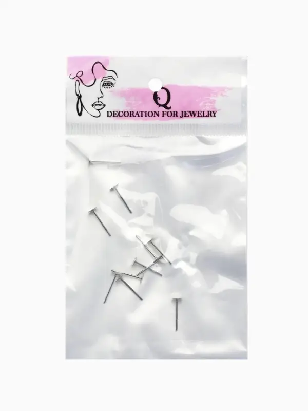 Швензы &laquo;Гвоздики&raquo; для изготовления пусет, 4 мм (набор 5пар), цвет серебро