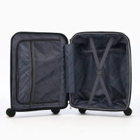 Чемодан 20", PP, 38*22*56, отд на молнии, отд/ноут, код замок, 4 колеса, черный