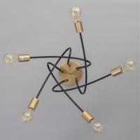 Люстра "Узел" 5х40Вт Е27 черный/латунь 52х52х36см