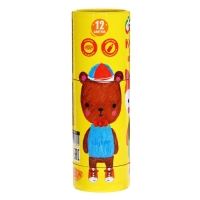 Карандаши 12 цветов "JUMBO" Каляка-Маляка, в тубусе с точилкой, утолщенный грифель, круглый пластиковый корпус Карандаши 12 цветов "JUMBO" Каляка-Маляка, в тубусе с точилкой, утолщенный грифель, круглый пластиковый корпус