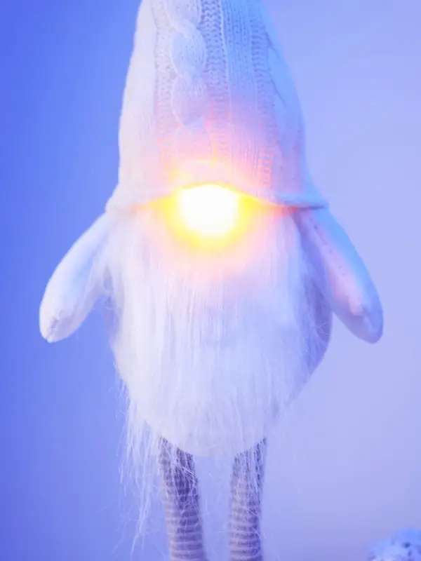 Фигура текстиль &laquo;Гном в белом&raquo; 55 см, 1 LED, от батареек AG13&times;3, свечение тёплое белое