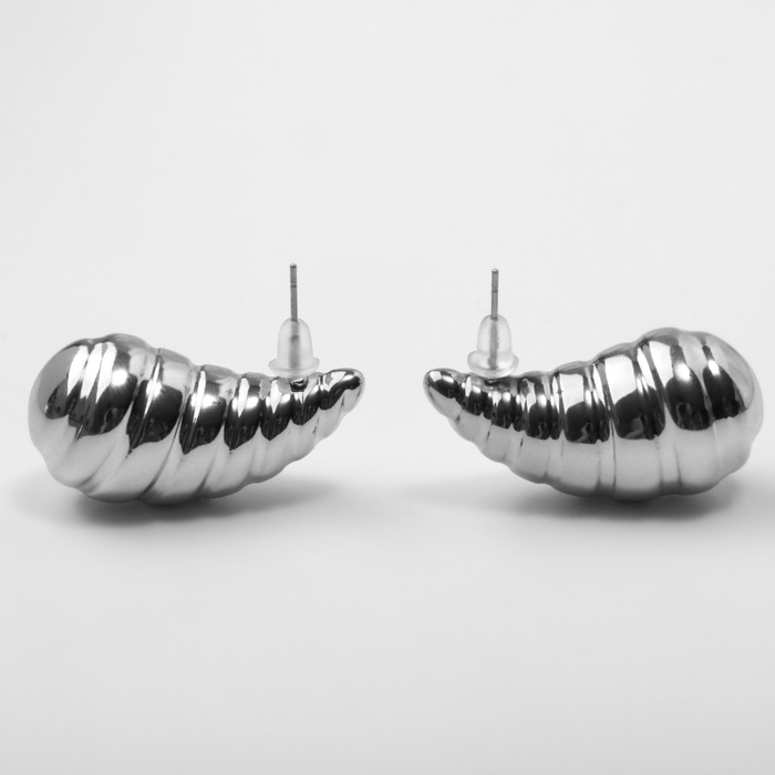 Серьги пластик &laquo;Капля&raquo; вибрация, цвет серебро