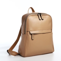 Рюкзак женский из искусственной кожи на молнии, 1 карман, цвет бежевый Рюкзак женский из искусственной кожи на молнии, 1 карман, цвет бежевый