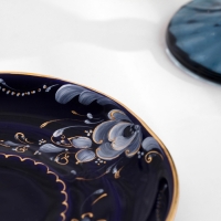 Блюдце "Яна", d-13см, кобальтовая глазурь