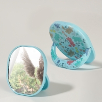 Зеркало карманное «Узор», с подставкой, 8 × 8 см, цвет голубой Зеркало карманное «Узор», с подставкой, 8 × 8 см, цвет голубой