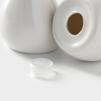 Набор фарфоровый для специй на бамбуковой подставке BellaTenero &laquo;Капельки&raquo;, 3 предмета: солонка 60 мл, перечница 60 мл, сахарница с ложкой 330 мл, цвет белый