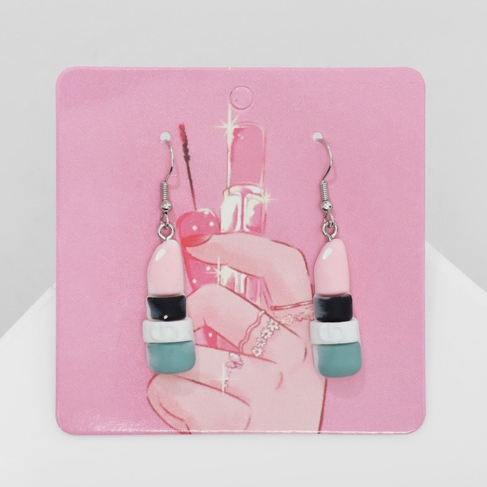 Серьги ассорти &laquo;Радость&raquo; помада, цветные в серебре