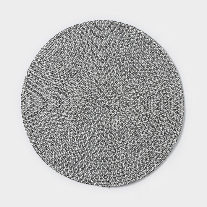 Салфетки сервировочные на стол Доляна &laquo;Рэй&raquo;, 4 шт, d=38 см, цвет серый