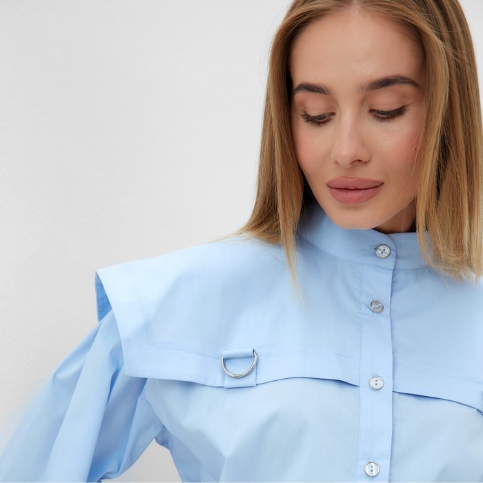 Блузка женская MINAKU: Casual Collection цвет голубой, р-р 52 Блузка женская MINAKU: Casual Collection цвет голубой, р-р 52