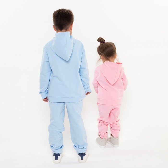 Костюм детский (толстовка, брюки) с НАЧЁСОМ, цвет св.голубой, рост 92 см