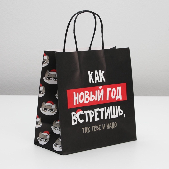 Пакет подарочный новогодний &laquo;Так тебе и надо&raquo;, 22 х 22 х 11 см