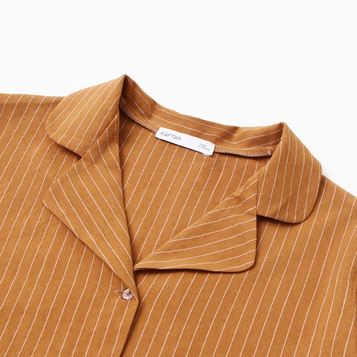 Пижама женская (рубашка и шорты) KAFTAN Пижама женская (рубашка и шорты) KAFTAN "Полоска" р.40-42, охра