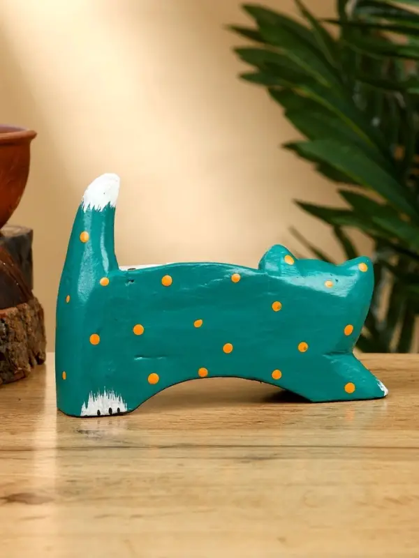 Календарь настольный &laquo;Кошка&raquo;, 14&times;5.4&times;10 см, дерево, зелёный