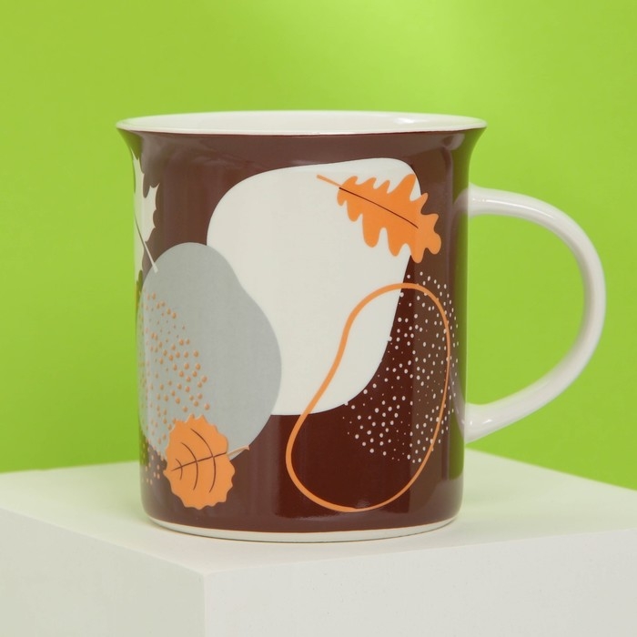 Кружка керамическая &laquo;Учителю&raquo; с ложкой и подставкой, 300 мл, цвет коричневый