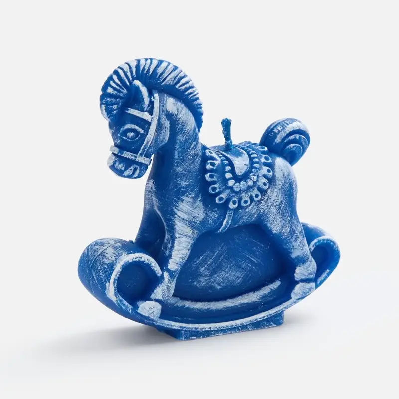 Свеча фигурная &laquo;Лошадка-качалка&raquo;, синяя