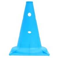 Конус - фишка, пластиковая, спортивная, разметочная, с отверстиями, 32 см, цвет голубой