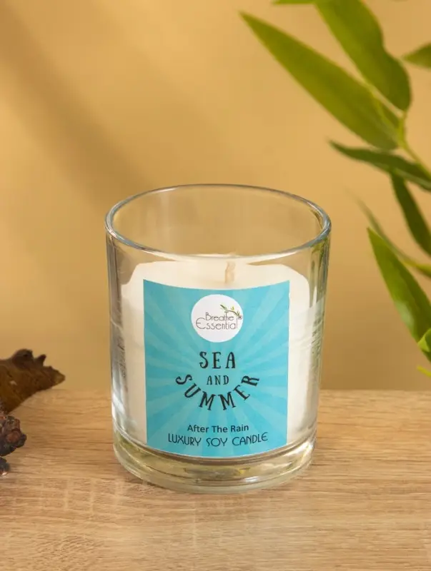 Свеча с кристаллом внутри Sea and Summer "After the rain" после дождя, 120 гр