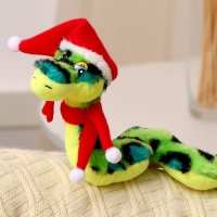 Мягкая игрушка &laquo;Змея&raquo;, в новогоднем колпаке, 16 см