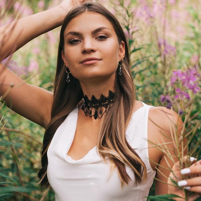 Чокер &laquo;Госпожа&raquo; осколки и цепочки, цвет чёрный ,30см