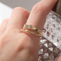 Кольцо &laquo;Таяние&raquo; двойное, цвет белый в золоте, безразмерное