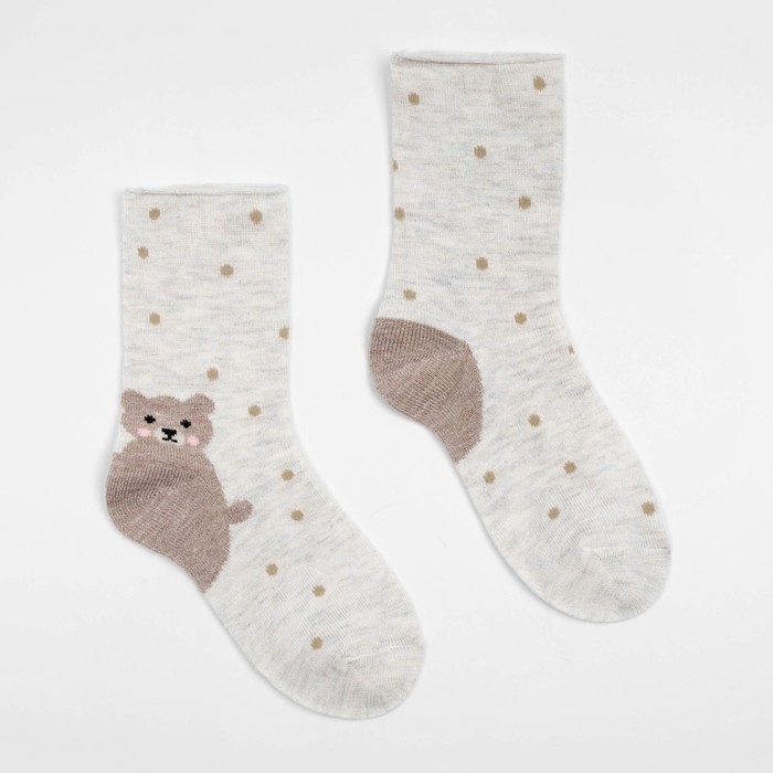 Носки детские кашемировые, цвет молочный, размер 12-14 Носки детские кашемировые, цвет молочный, размер 12-14