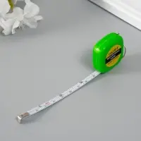 Рулетка-брелок для ключей на кольце &laquo;Эксперт&raquo;, 1 метр, 3.5&times;3.5 см, МИКС