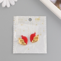 Замок магнитный металл "Вторая половинка, сердце" набор 2 шт красно-золотой 2,6х2,2 см