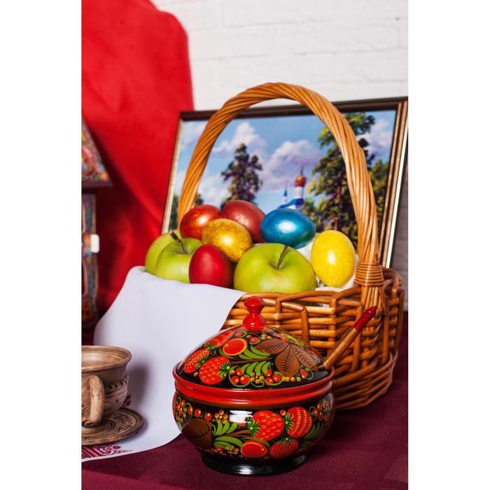 Сахарница «Ягодка», большая, 13×15 см, хохлома Сахарница «Ягодка», большая, 13×15 см, хохлома