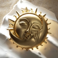 Брошь &laquo;День и Ночь&raquo;, цвет матовое золото