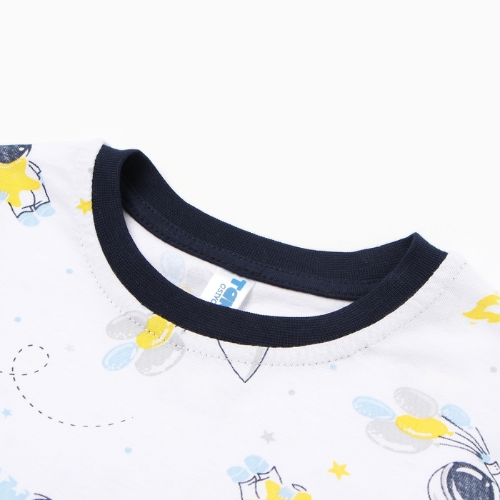 Пижама для мальчика (лонгслив/брюки), цвет белый/космонавты, рост 110 см Пижама для мальчика (лонгслив/брюки), цвет белый/космонавты, рост 110 см