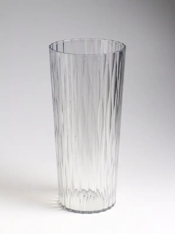 Ваза настольная пластик "Венера" геометрия, 25,5х11,5 см, прозрачный