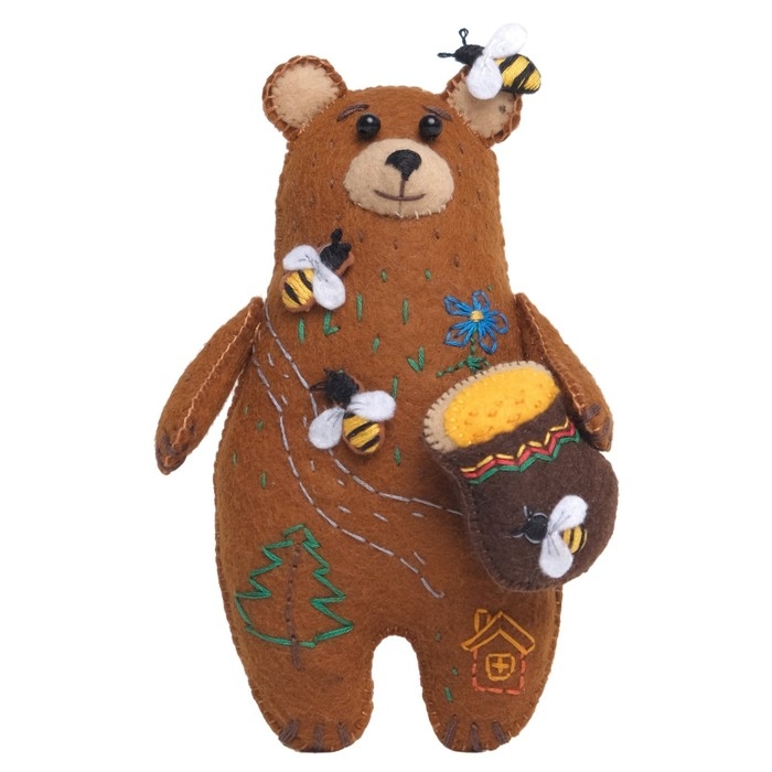 Набор для создания игрушки из фетра+ раскраска»Медовый Мишка» Набор для создания игрушки из фетра+ раскраска»Медовый Мишка»