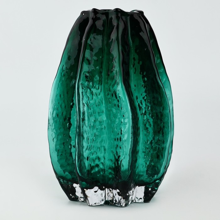 Ваза для цветов &laquo;Канди грин&raquo; из зеленого стекла 20&times;14&times;14 см