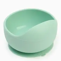 Тарелка детская на присоске и ложка, бирюзовый, Mum&Baby