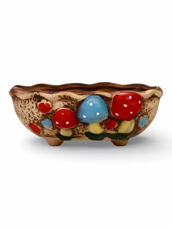 Декоративный горшок для цветов &laquo;Грибы&raquo;, 15&times;11&times;6 см, керамический, Greengo