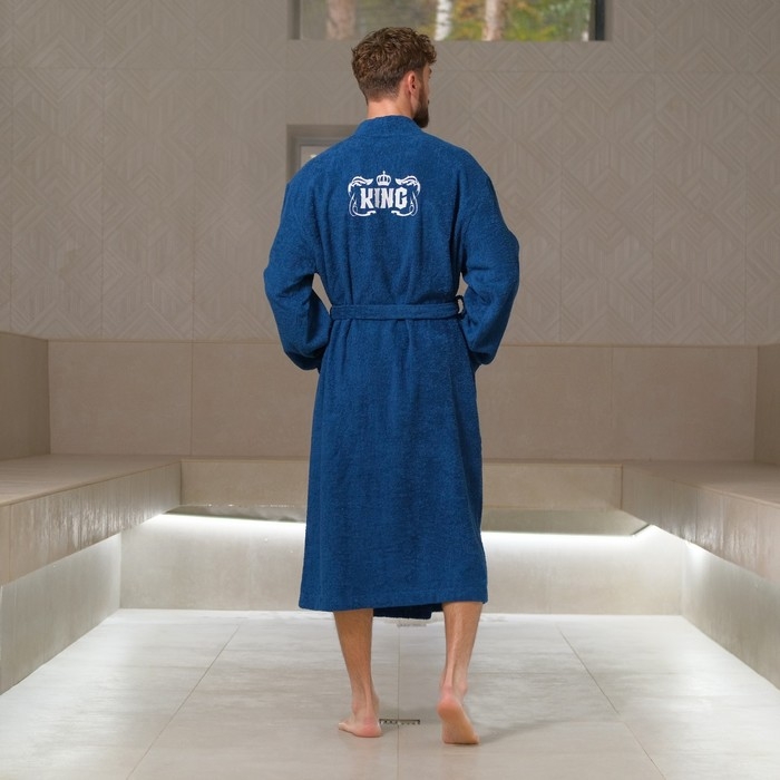 Халат махровый мужск. Халат махровый мужск."King" р-р 56-58, синий