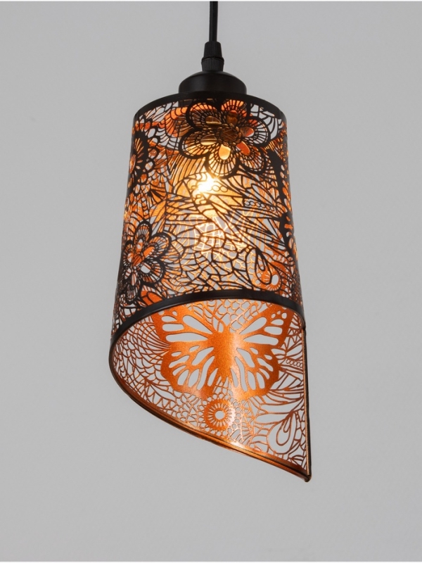 Светильник "Манчестер" (Бабочки) 1х40Вт Е27 черный 12,5х12,5х24+100см